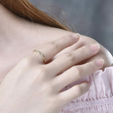 1.5ct Round Cut Green Emerald Wedding Band Vintage Stackable 14k YellowGold Over