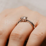 0.2ct Round Cut Moissanite Swirl Solitaire Engagement Ring 14k White Gold Plated