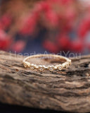 0.1ct Round Cut Moissanite Half Eternity Stackable Band 14k Yellow Gold Plated