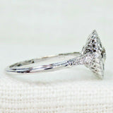 2.5ct Round Cut VVS1 Diamond Art Deco Floral Engagement Ring 14k White Gold Over