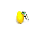 0.1ct Engagement Ring Round Cut Green Emerald Bypass Trilogy 14k White Gold Over