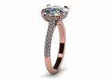 1.9ct Cushion Cut Diamond Accent Solitaire Engagement Ring 14k Rose Gold Finish