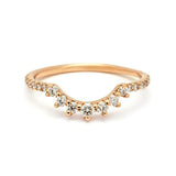 0.3ct Round Cut Diamond Wedding Band 14k White Gold Finish Stackable Crown Tiara