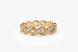 2ct Wedding Ring Band Round Cut Diamond Wave Spiral Twist 14k Rose Gold Finish