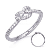 0.5ct Round Cut Moissanite Knot Women Engagement Ring 14k White Gold Plated
