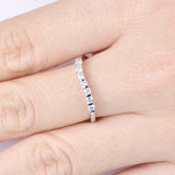 0.2ct Round Cut VVS1D Diamond Curved Twist Wedding Band 14k White Gold Finish