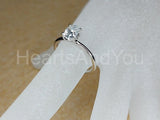 0.5ct Oval Cut Simulated Diamond Solitaire Engagement Ring 14k White Gold Plated