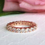 1ct Round Diamond Classic Eternity Wedding Anniversary Band 14k Rose Gold Finish