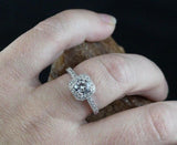 1.5ct Round Cut VVS1D Diamond Engagement Ring Milgrain Halo 14k WhiteGold Finish