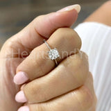 0.4ct Round Cut Moissanite Solitaire Women Engagement Ring 14k White Gold Plated