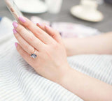 2ct Engagement Ring Radiant London Blue Topaz Diamond Petite 14k Rose Gold Over
