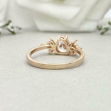 2ct Pear Cut Diamond Engagement Ring Marquise Leaf Accents 14k Yellow Gold Over