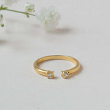 0.5ct Wedding Band Round Cut Diamond Open Cuff Stackable 14k Yellow Gold Finish