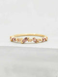 0.7ct Wedding Band Marquise Cut Peach Morganite Anniversary 14k Yellow Gold Over