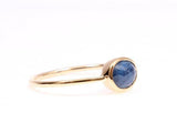 1ct Engagement Ring Oval Cut Blue Sapphire Bezel Set Solitaire 14k RoseGold Over