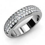 1ct Round Cut Diamond Half Eternity Anniversary Wedding Ring 14k White Gold Over