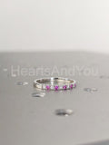 0.5ct Round Cut Simulated Ruby Half Eternity Wedding Band 14k White Gold Plated