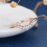 0.5ct Marquise Cut Simulated Diamond Minimalist Wedding Band 14k RoseGold Plated