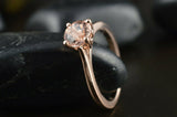 0.5Ct Round Cut Peach Morganite Engagement Solitaire Ring 14K Rose Gold Finish