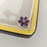 3ct Engagement Ring Pear Cut Purple Amethyst Floral Solitaire 14k WhiteGold Over