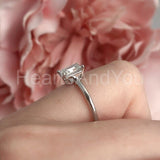 0.2ct Emerald Simulated Diamond Solitaire Engagement Ring 14k White Gold Plated