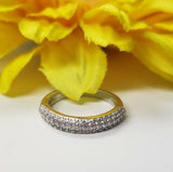 Half Eternity Wedding Ring Band 2ct Round Cut VVS1 Diamond 14k White Gold Finish