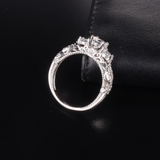 2ct Round Diamond Engagement Ring 14k White Gold Finish Trilogy Antique Vintage
