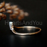 0.25ct Round Cut Moissanite Curved Stackable Wedding Band 14K Yellow Gold Plated