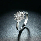 2.8ct Round Cut Diamond Engagement Ring 14k White Gold Finish Flower Solitaire