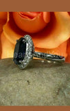 2.3ct Oval Cut Simulated Blue Sapphire Halo Engagement Ring 14k WhiteGold Plated