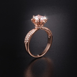 1.5ct Round Cut VVS1D Diamond Engagement Ring 14k Rose Gold Finish Flower Design