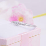 0.6ct Round Cut Diamond Engagement Ring Minimalist Promise 14k White Gold Finish