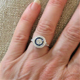 2.5ct Round Cut VVS1 Diamond Art Deco Floral Engagement Ring 14k White Gold Over