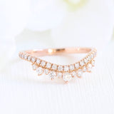 Half Eternity Wedding Ring Band 1.3ct Round Cut Diamond 14k Rose Gold Finish