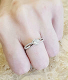 1.7ct Round Cut Diamond Engagement Ring Split Band Floral 14k White Gold Finish