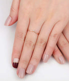 0.1ct Round Cut Diamond Wedding Ring Band Curved Minimalist 14k Rose Gold Finish