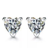1.5ct Stud Earrings Heart Cut Diamond Solitaire Women 14k White Gold Finish