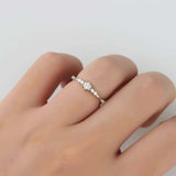 1ct Round Cut Diamond Engagement Ring Minimalist Solitaire 14k White Gold Finish