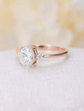 1ct Oval Cut Diamond Engagement Ring Round Accent Trilogy 14k Rose Gold Finish