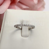 0.45ct Round Cut Moissanite Half Eternity Wedding Band 14k White Gold Plated