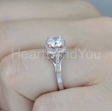 2.1ct Round Cut Moissanite Accented Halo Engagement Ring 14k Dual Gold Plated
