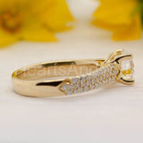 2.2ct Round Cut Moissanite Cluster Accent Engagement Ring 14k Yellow Gold Plated