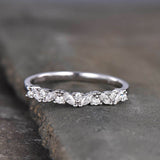 1.2ct Wedding Ring Band Marquise Round Cut Diamond Stackable 14k White Gold Over