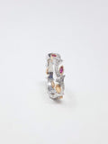 0.2ct Round Cut Moissanite Milgrain Leaf Engagement Ring 14k White Gold Plated