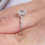 2.2ct Oval Cut VVS1D Diamond Round Accents Engagement Ring 14k White Gold Finish