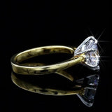 1Ct Round Cut Diamond Classic Proposal Women Solitaire Ring 14K Dual Gold Finish