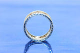2.9ct Round Cut Diamond Wedding Band Wide Filigree Milgrain 14k Dual Gold Finish