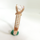 2.5ct Round Cut Diamond Engagement Ring 18k Rose Gold Finish Accents Solitaire