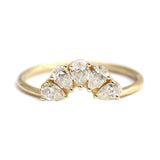 1.5ct Pear Cut VVS1D Diamond Engagement Ring 14k Yellow Gold Finish Flower Petal