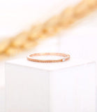 0.01ct Round Cut Moissanite Minimalist Women Engagement Ring 14k RoseGold Plated